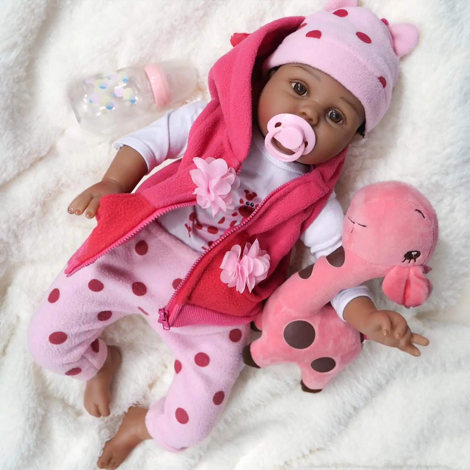 

CHAREX Reborn Baby Dolls Black Girl, 22 Inches Realistic Baby Dolls That Look Real, Lifelike Vinyl African American Newborn Baby