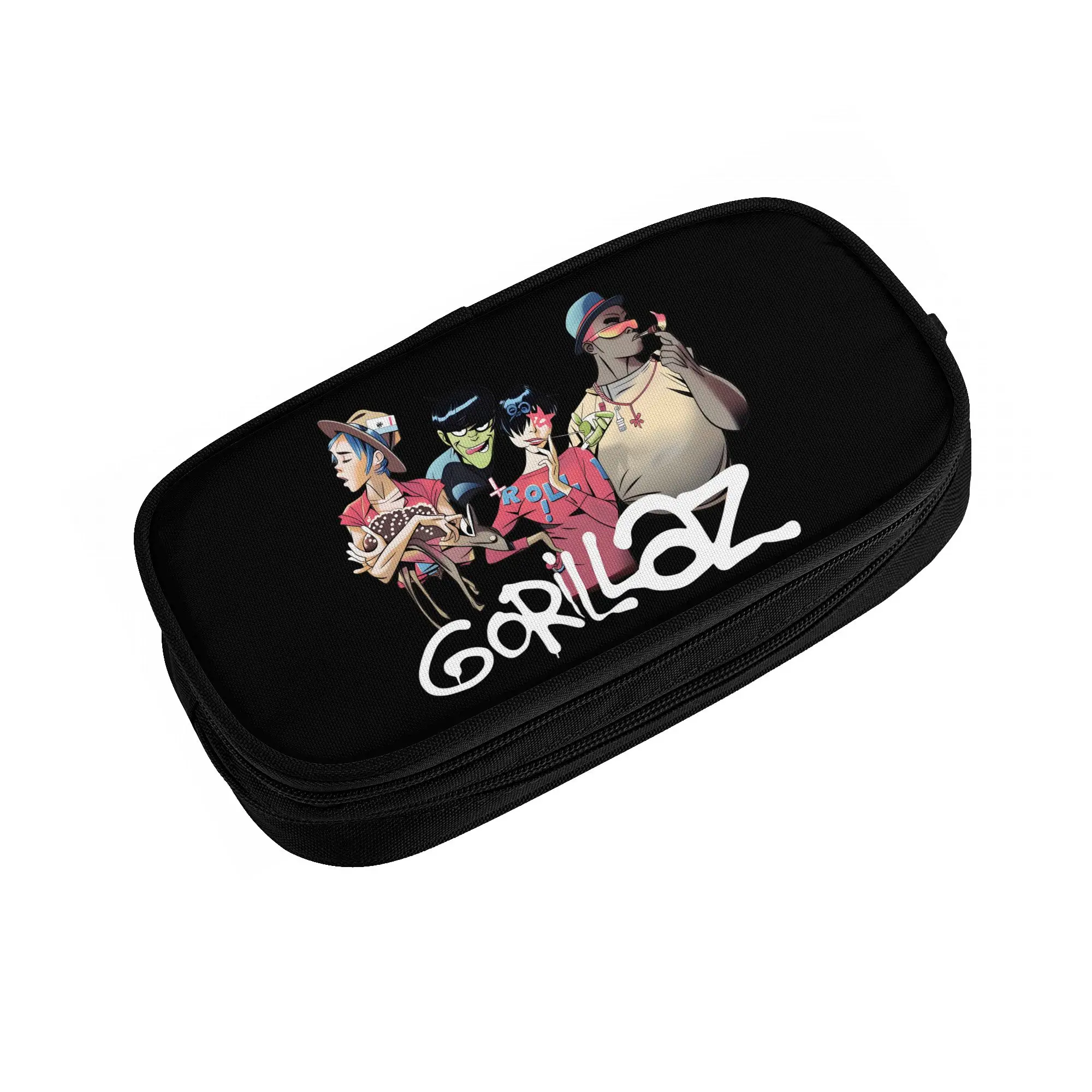 Cute Gorillaz English Rock Band Cartoon  Pencil Case for Girl Boy Big Capacity Anime  Pencil Pouch School Accessories