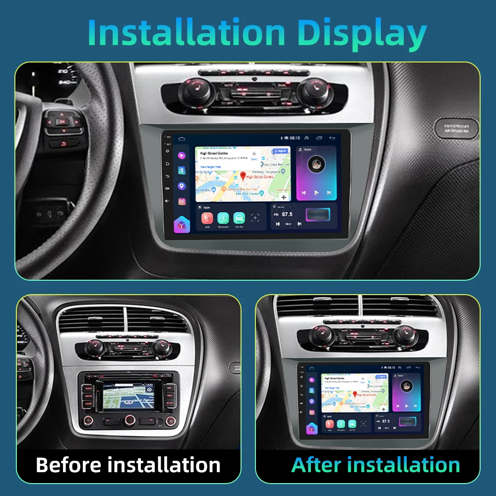 Podofo Car Radio For SEAT ALTEA 2004-2016 2Din Android Radio GPS Navigation Carplay Android Auto 8Core 8+128G WIFI 4G Autoradio