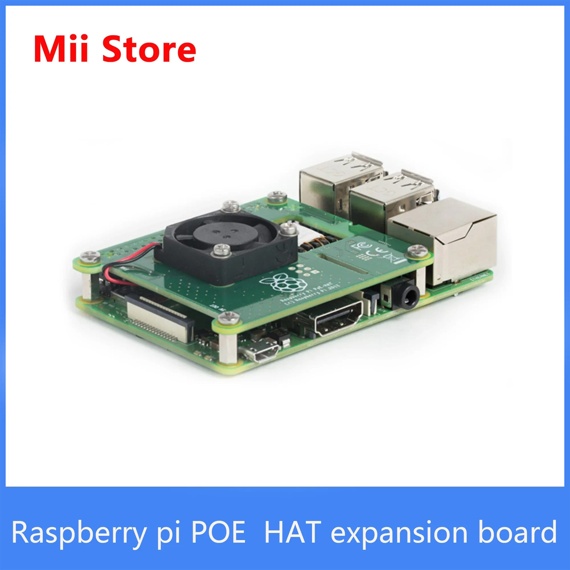 MiiBestOD Raspberry Pi POE+ HAT Power over Ethernet (POE) Expansion Board with cooling fan original product for raspberry pi 3B+