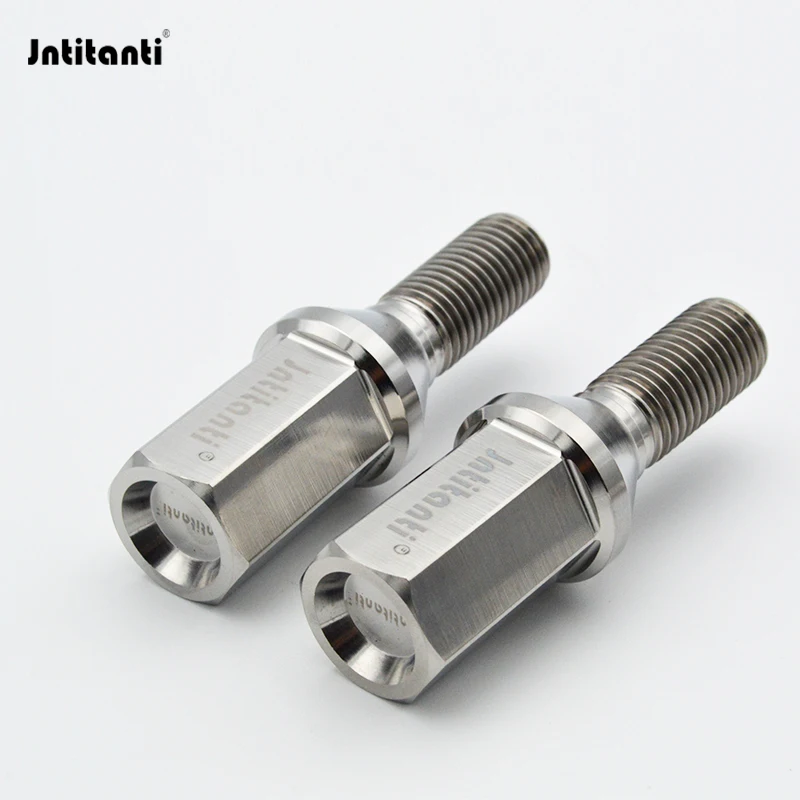 Jntitanti Extended 17mm Hex Concave Head Cone Seat Gr.5 Titanium Wheel Bolt M14x1.25 for BMW Mini Supra Rolls Royce Wheel Lock