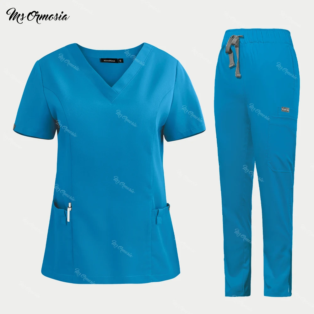 

Wholesale Women's Clothing Scrubs Suit Nursing Uniform Men Medical Nurse Uniforms Scrub Sets Stretch Workwear Straight Quick-dry