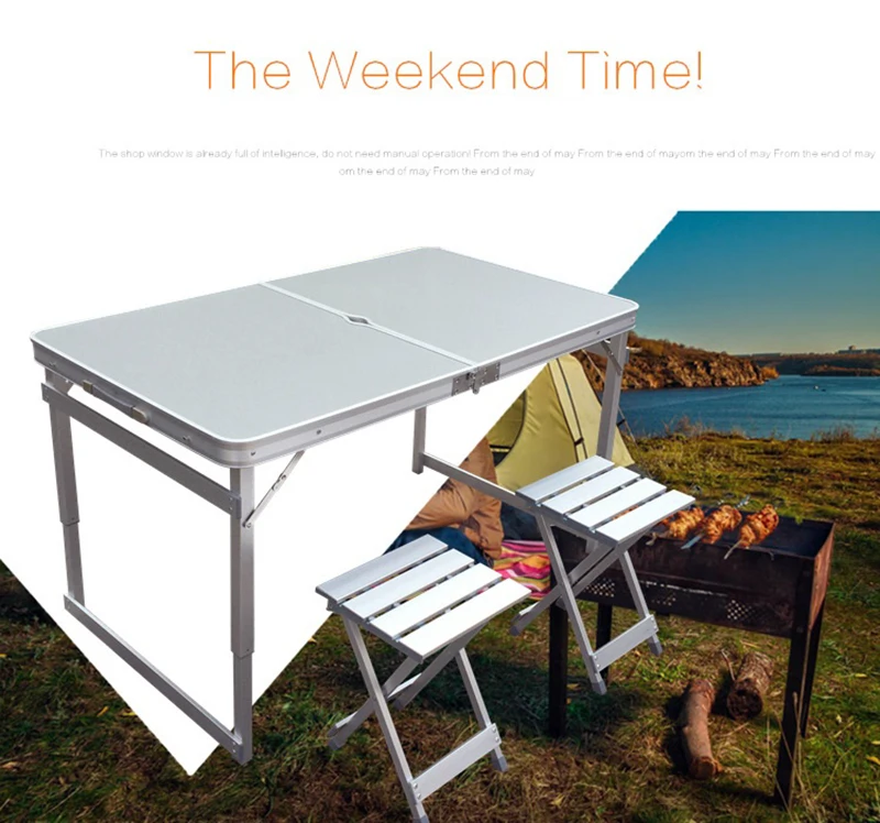 Picnic Folding Table and chair set Aluminum Portable Folding Camping Table With Carry Handle for Outdoor Indoor furniture