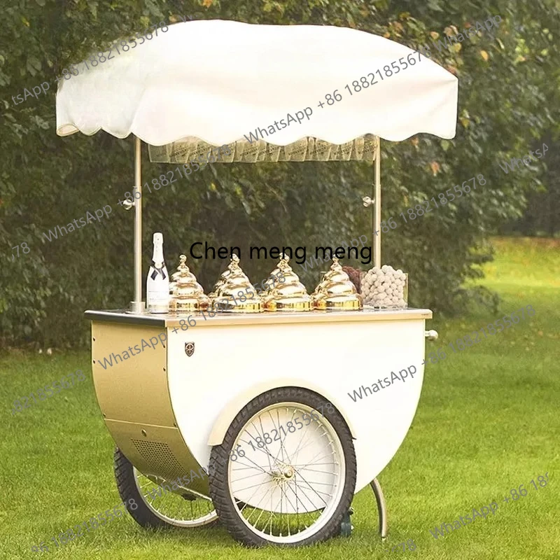 Shopping mall store display cart movable hand push ice cream business event promotion market cart