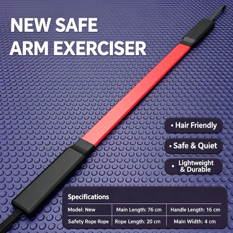 Safe Silent Power Twister Arm Exerciser Anti-Pinch Design With Safety Lanyard 76cm Home Gym Fitness Bar for Arm Chest Shoulder S