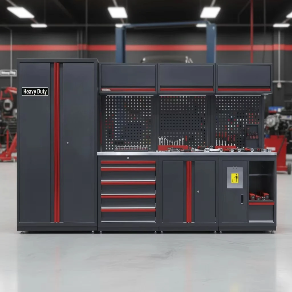 Industrial Heavy Duty Workbench 14 Drawers Metal Tool Cabinet OEM GS Certified Garage Workshop Storage Workstation