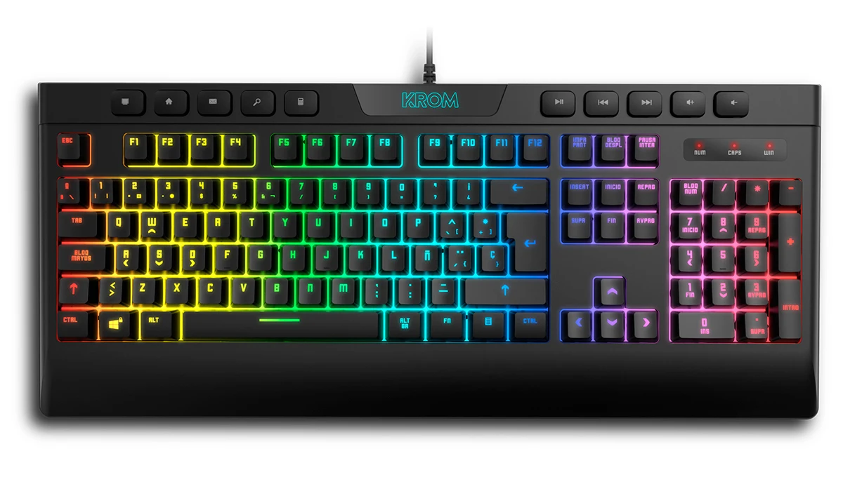 KROM KALYOS-Pack Gaming Keyboard + Mouse, backlit RGB membrane keyboard, mouse with optical sensor 6400 DPI LED 6 colors