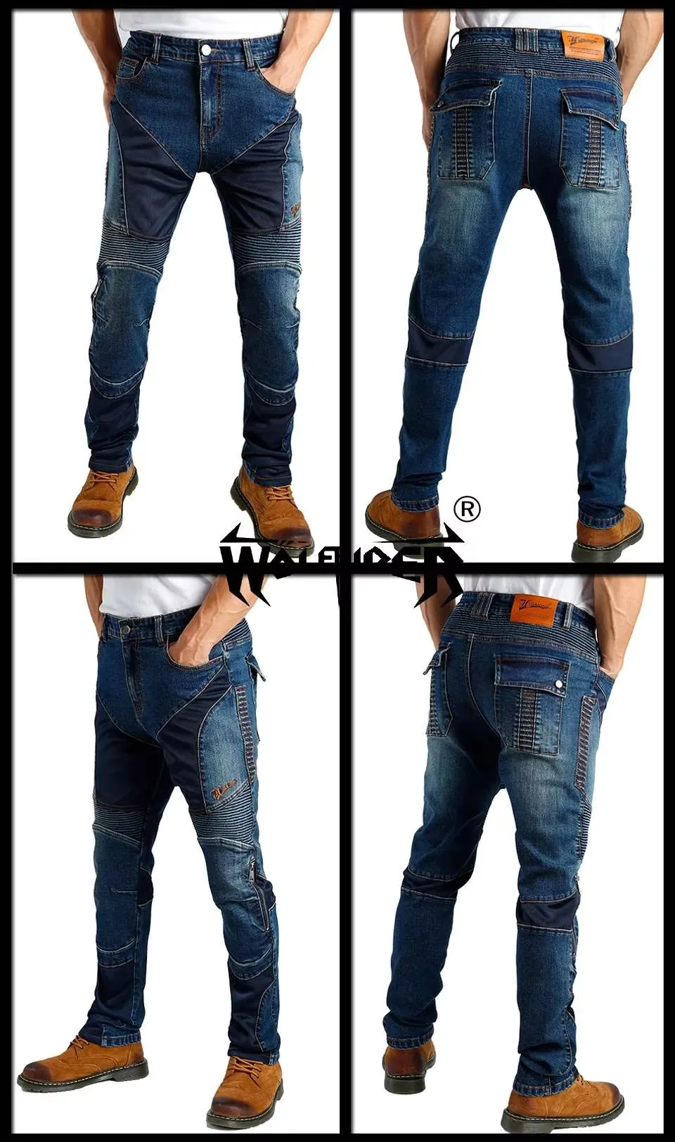 오토바이 청바지 레저 바지 통기성 승마 청바지 여름 불확실한 보호 장비