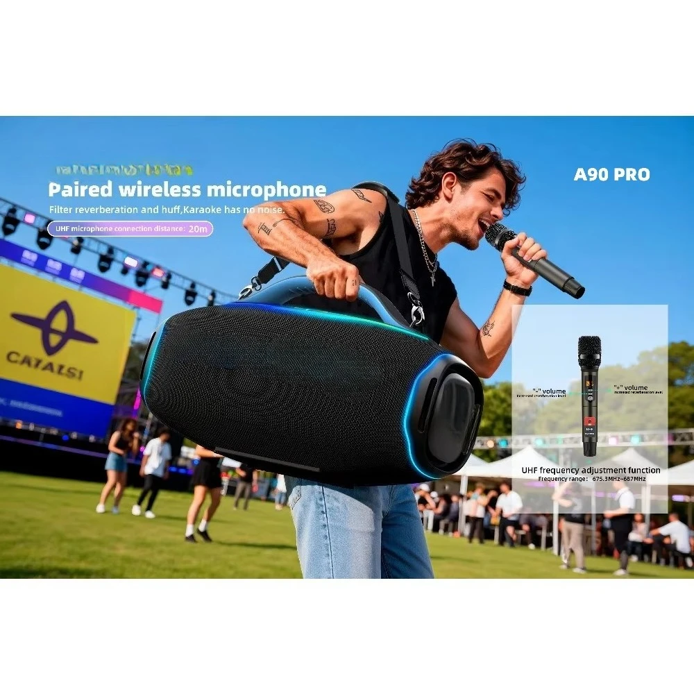Applicable to HOPESTAR A90 PRO Outdoor Big Power 700W Wireless BT Speaker Portable Waterproof TWS Karaoke RGB Two Mic