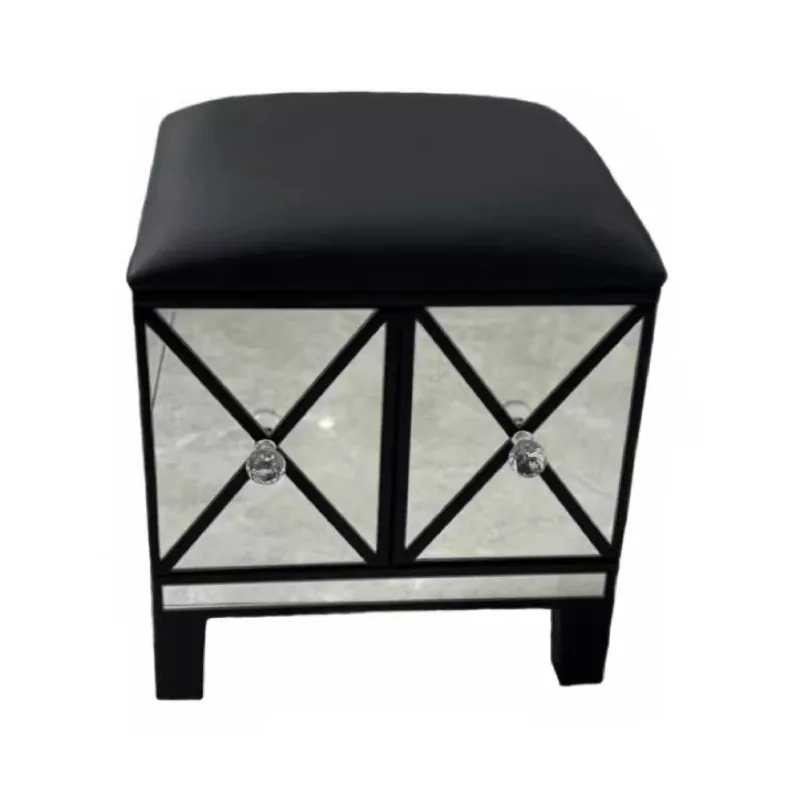 

Modern mirror storage storage stool, leather art can sit at home, shoe stool