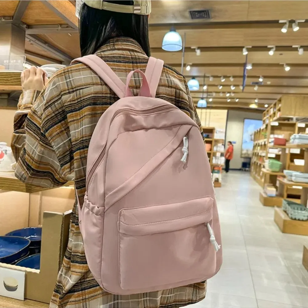 Solid color student schoolbag small fresh backpack female fashion casual college student junior high school girl backpack