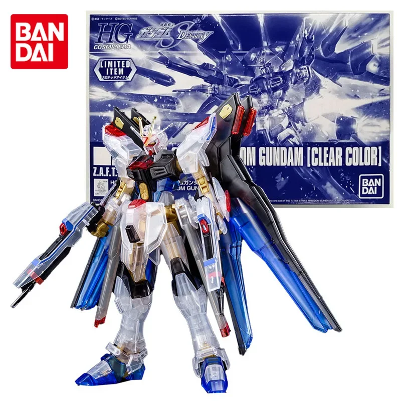 Bandai Genuine Gundam Model Kit Anime Figure HG ZGMF-X20A Strike Freedom Clear Gunpla Anime Action Figure Toys for Children