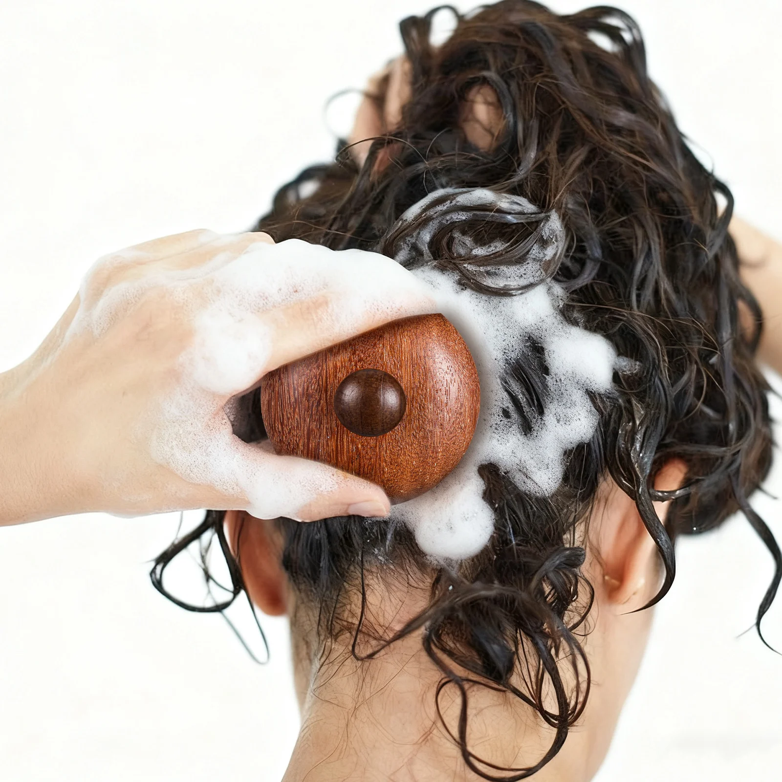 

Wooden Scalp Massager Comb Round Tip Dense Bristles Detangling Brush For Dry Wet Hair Guasha Tool Shampoo