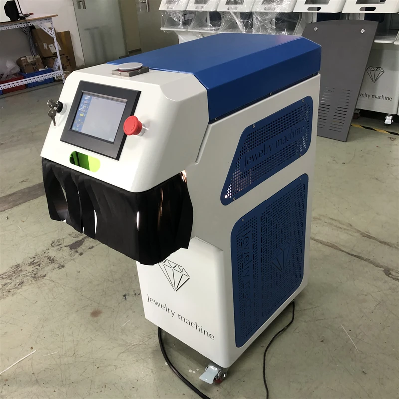 YAG Laser 300W 150J Touch Screen Saldatrice a punti per gioielli Saldatura Micro Lser con microscopio CCD HD Raffreddamento ad aria integrato