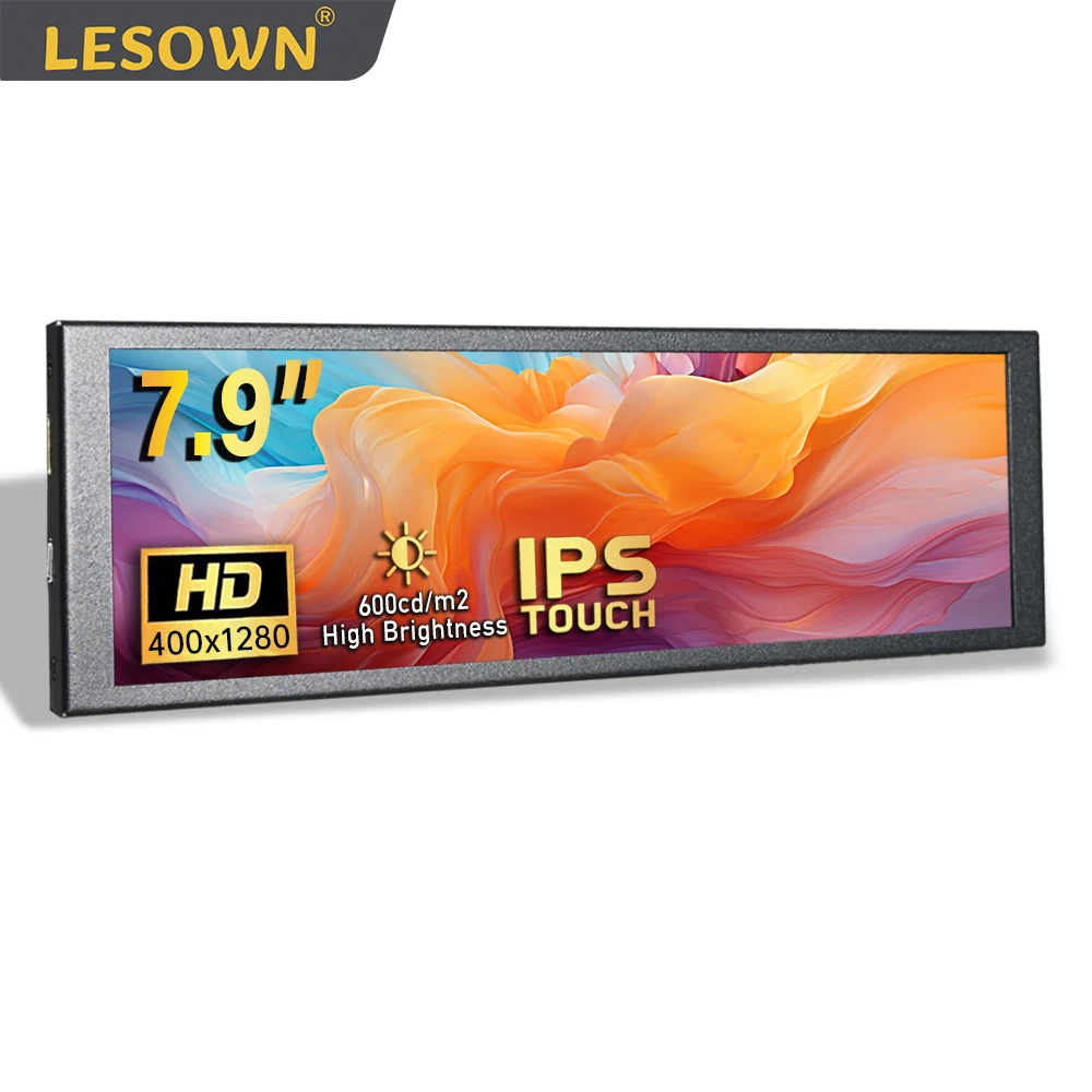 LESOWN 7.84 inch Portable IPS Secondary Screen Display 400x1280 HDMI CPU Temperature Monitor for Laptop PC Raspberry pi Aida64