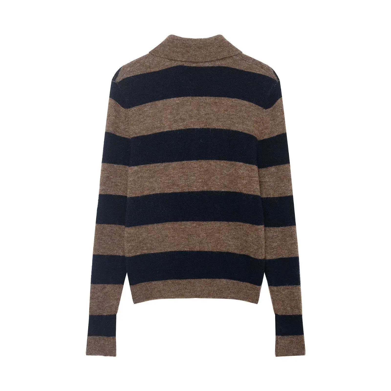 Fashionable and simple striped knitted jacket   3ER8