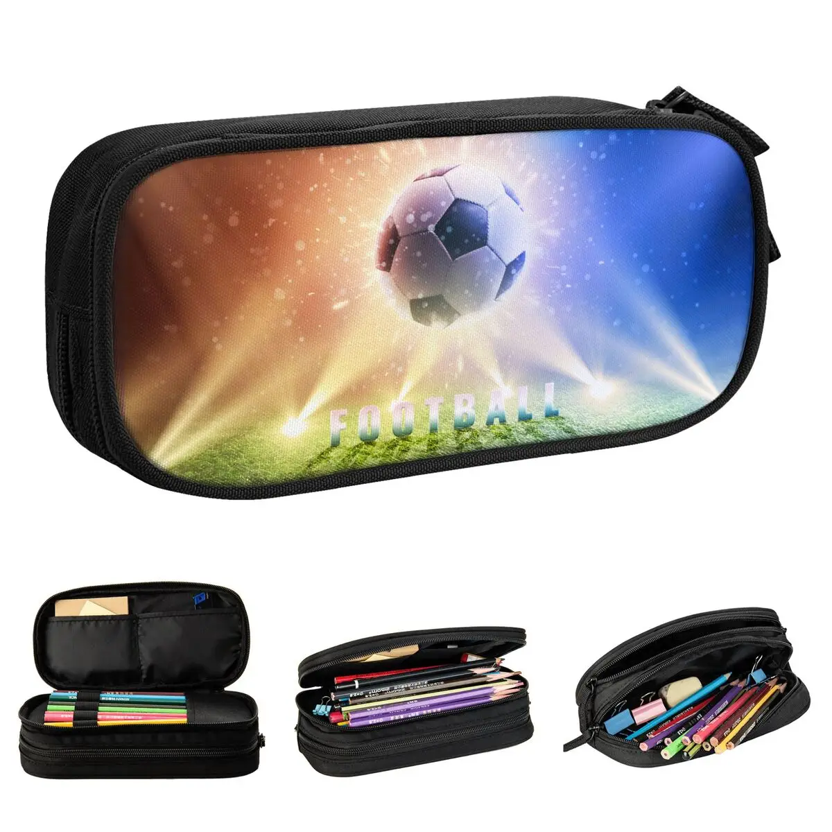 لطيف كرة القدم مقلمة كرات كرة القدم الرياضة قلم رصاص الحقيبة القلم للطلاب أكياس تخزين كبيرة الطلاب الهدايا المدرسية القرطاسية