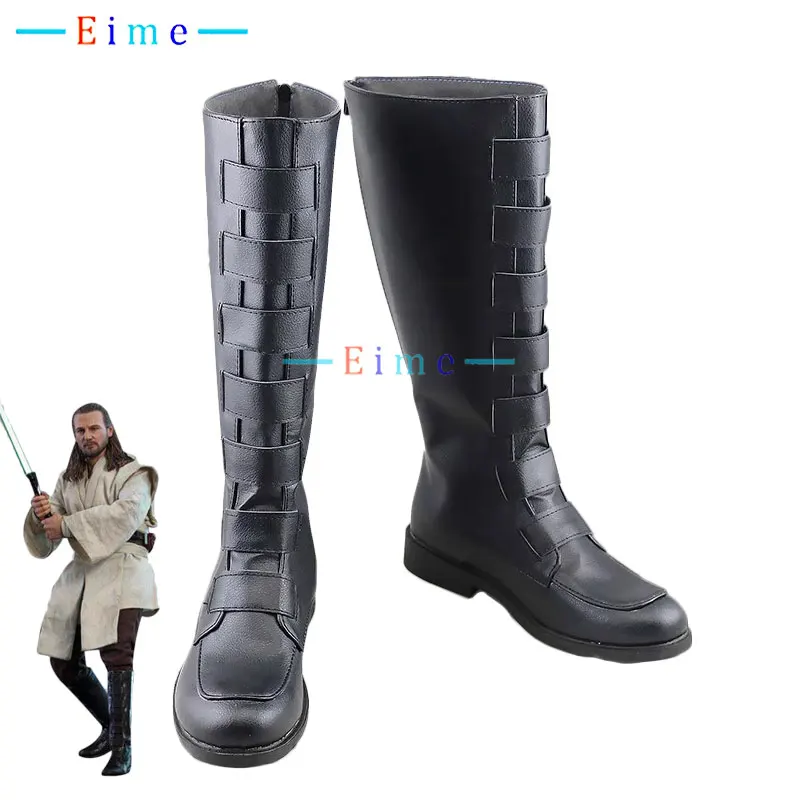 

Qui Gon Jinn Cosplay Shoes PU Leather Shoes Halloween Carnival Boots Cosplay Prop Custom Made