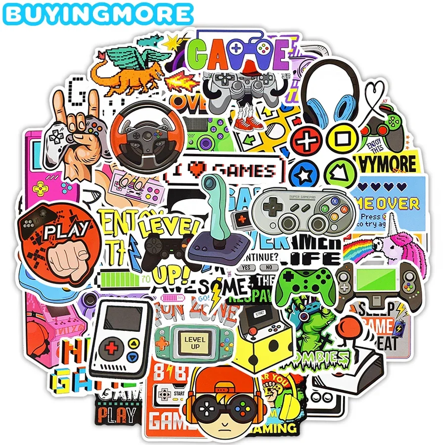 50 PCS Laptop Stickers Game Boy Classic Game Vintage Stickers for Helmet Motorcycle Suitcase Skateboard Waterproof Sticker Decal