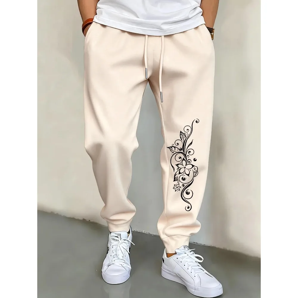 

The Shape Composed Of Flowers Men Pants Fashion Hip Hop Trousers Drawstring Autumn Warm Sweatpants Jogging Pant