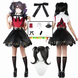 Needy Girl Overdose Abyss Cosplay Costume Shoe Wig Anime Game Ame Abyssoning Angle Dokuro Chan Cosplay Black Leather Skirt Set