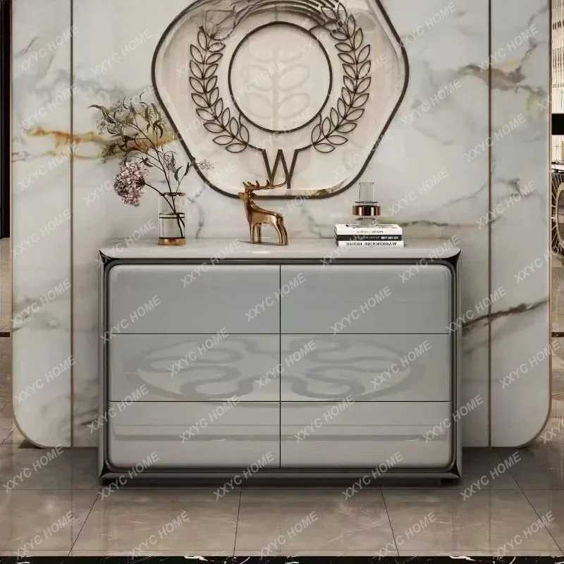 KCustomizable bucket cabinet Italian light luxury bright paint three bucket cabinet living room wall storage cabinet bedroom
