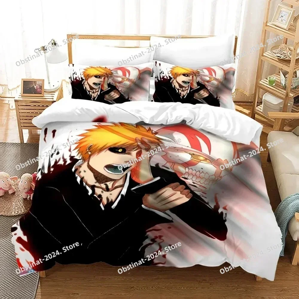 3D Anime Bleach Kurosaki Ichigo Bedding Set Printed single Comforter Quilt Duvet Cover Pillow Case 3 Pieces Sets Kids Adult Size