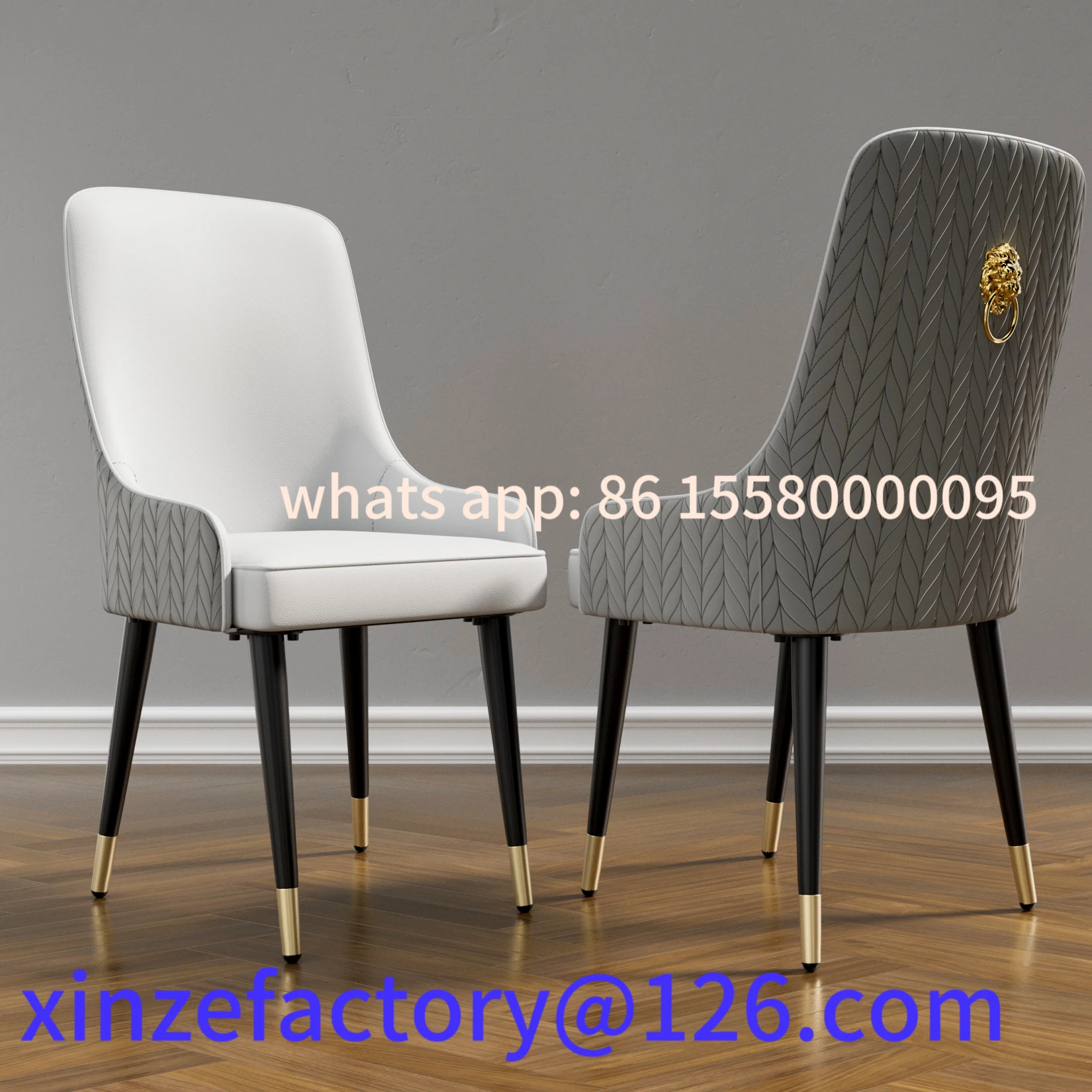 Aanpasbare 2 stuks luxe microvezel leer gestoffeerde eetkamer leeuwenkopklopper ontbijt keukenstoelen