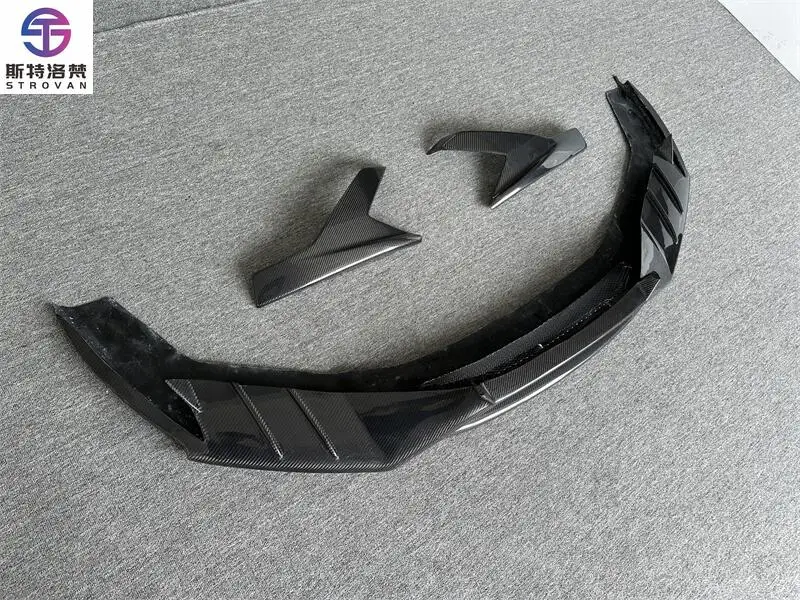 STLF For Lamborghinis Huracan LP580 LP610 Upgrade to M Style Carbon Fiber Front Lip Bumper Diffuser Spoiler Spliter Bodykit