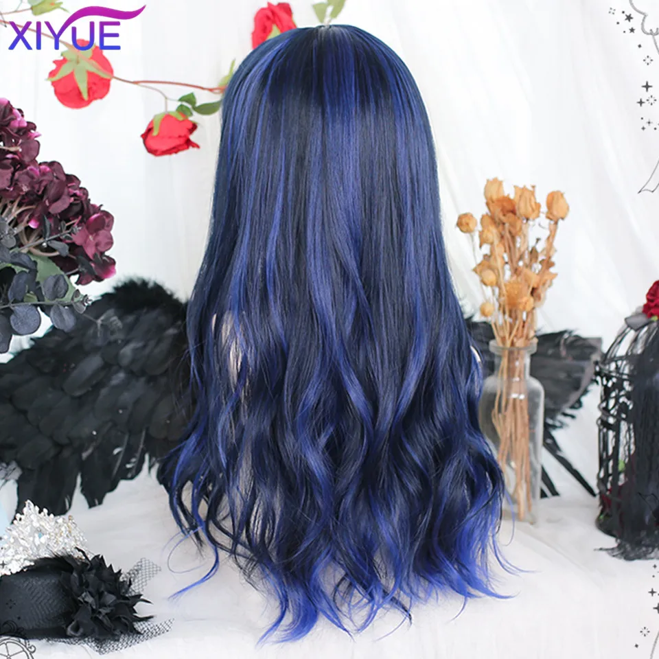 Niebieski Ombre Krótki Bob Body Wave Syntetyczne Peruki Dla Kobiet Natur syntetyczny Blond Cosplay Syntetyczne Włosy Naturalne Lolita Pelucas парик