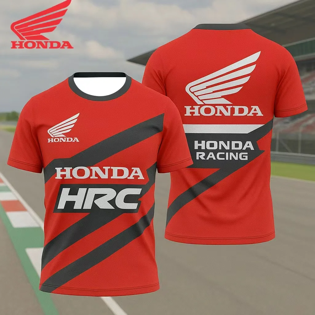 

Honda HRC Racing Team с коротким рукавом, летняя дышащая футболка, впитывающая пот, удобный топ для мотоциклов и велоспорта для мужчин