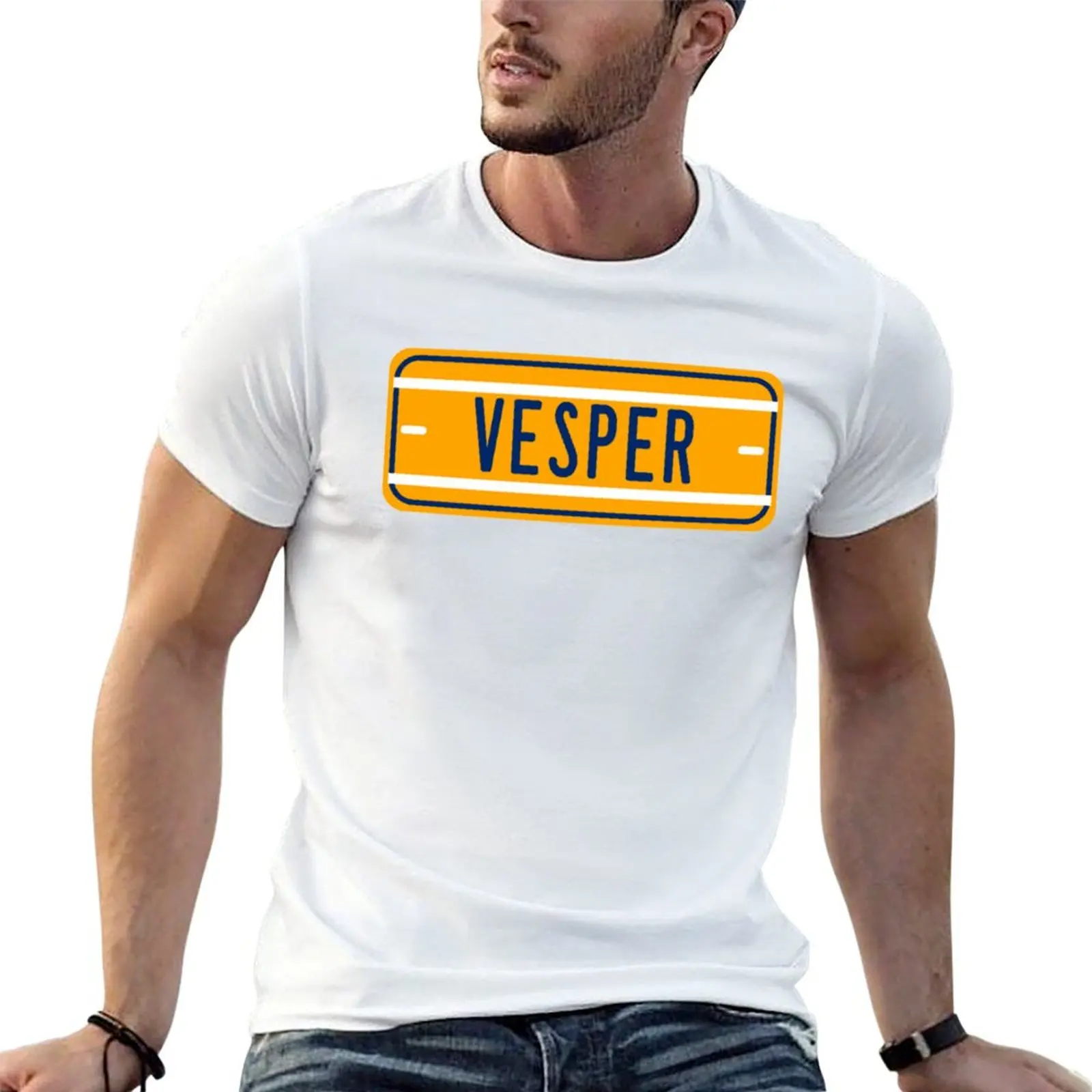 Vesper Name Custom Number Plate - Gift For Vesper (Orange version) T-Shirt shirts graphic tees sublime men t shirt