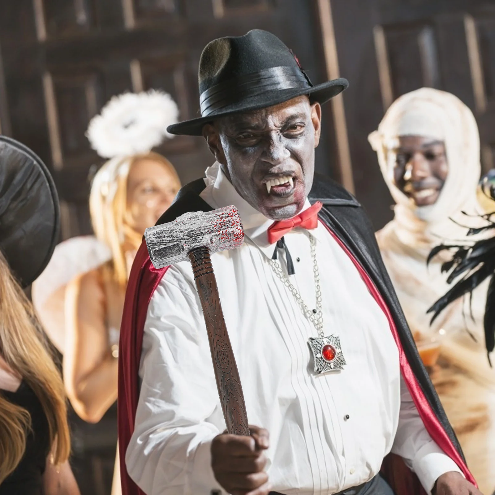 مطرقة لعبة الهالوين مع تأثير انسكاب الدم قطعة واحدة من أداة مزحة بلاستيكية كهدية للحفلات