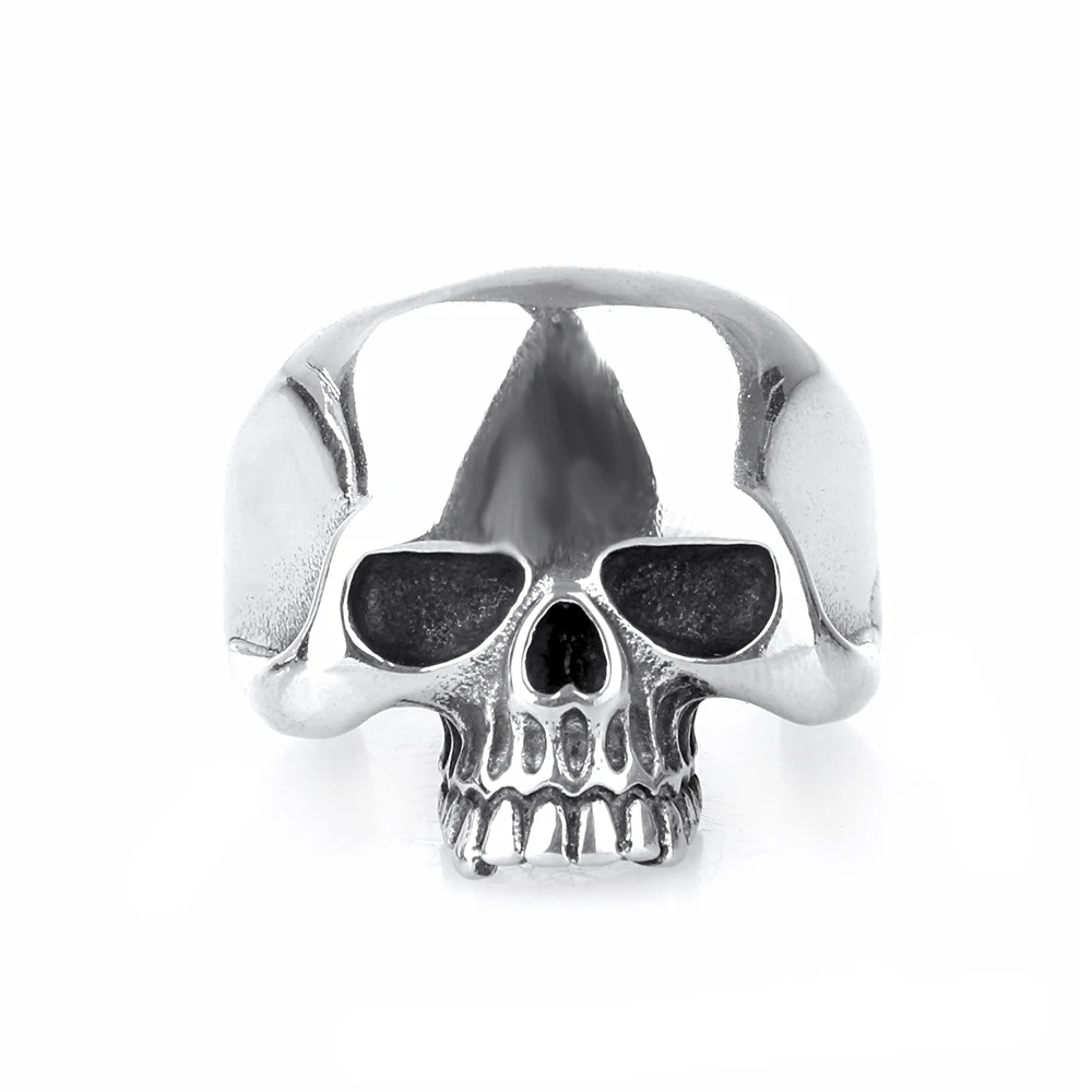 Punk High Polish Stainless Steel Pirate Skull Ring For Men Women Gothic Vintage Skull Rings Fashion Jewelry Gift Dropshipping