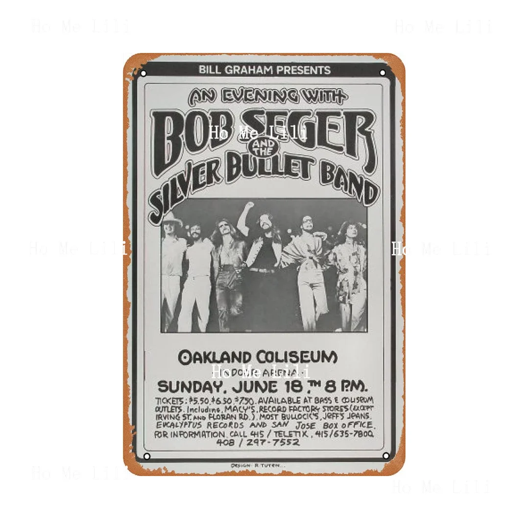 Bob Seger And The Silver Bullet Band Poster Vintage Retro Metal Tin Sign Art Decor