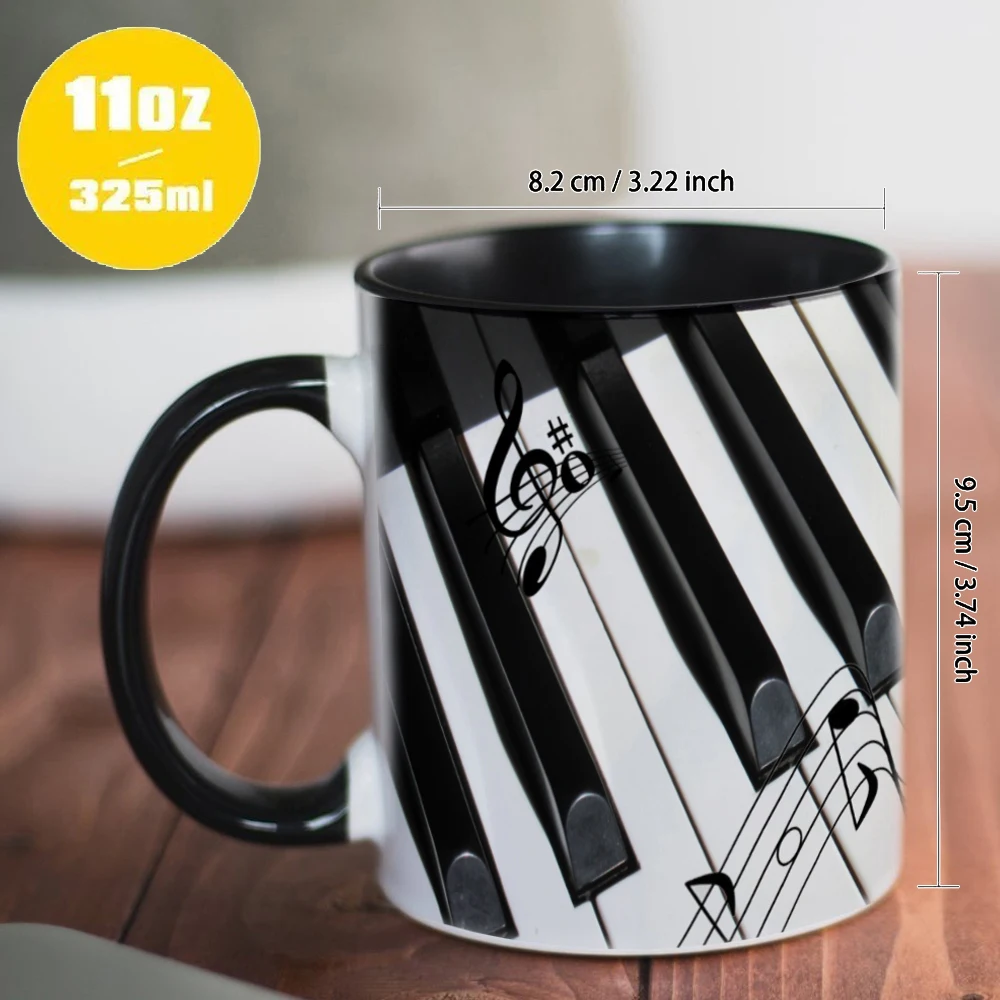 Guitar Bass Piano Violin Ceramic Mug Music Club Student Birthday Gift Drinking Cup Birthday Gift Funny Mugs
