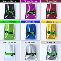 500PCS Open Top Aluminum Foil Packaging Bag DIY Logo Matcha Tea Powder Spice Chocolate Sugar Soap Heat Sealing Trial Pouches