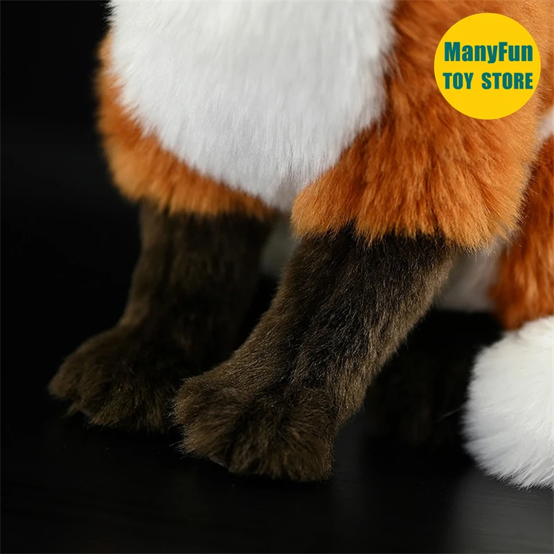Juguete de peluche de zorro rojo realista: animal relleno de Vulpe realista, regalo de peluche de zorro rojo para amantes de la naturaleza