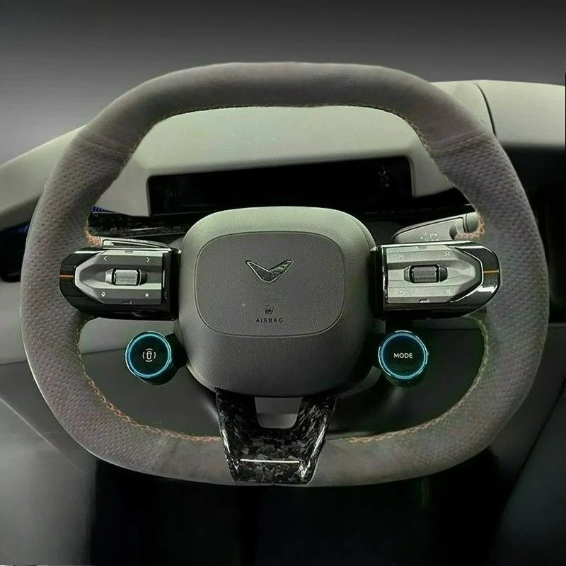 

Hand-stitched renovation ultra-thin Non-slip wear-resistant black suede leather steering wheel cover For Xpeng P7 P7+ 2025 2026