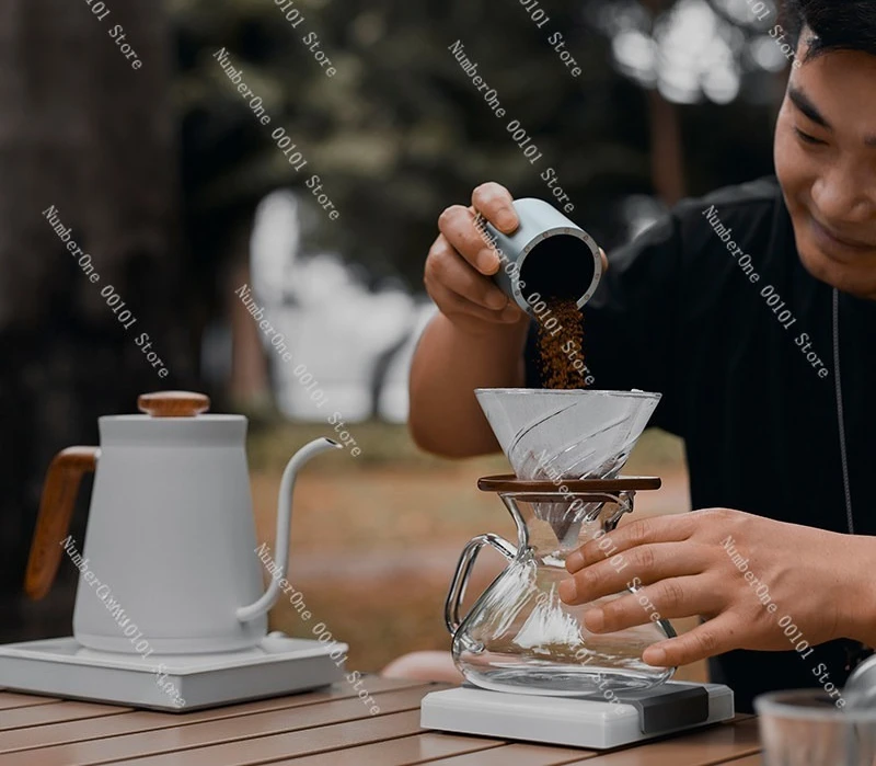 Drip coffee pot set, hand crank grinder, filter cup, sharing pot, temperature control pot, utensils gift box