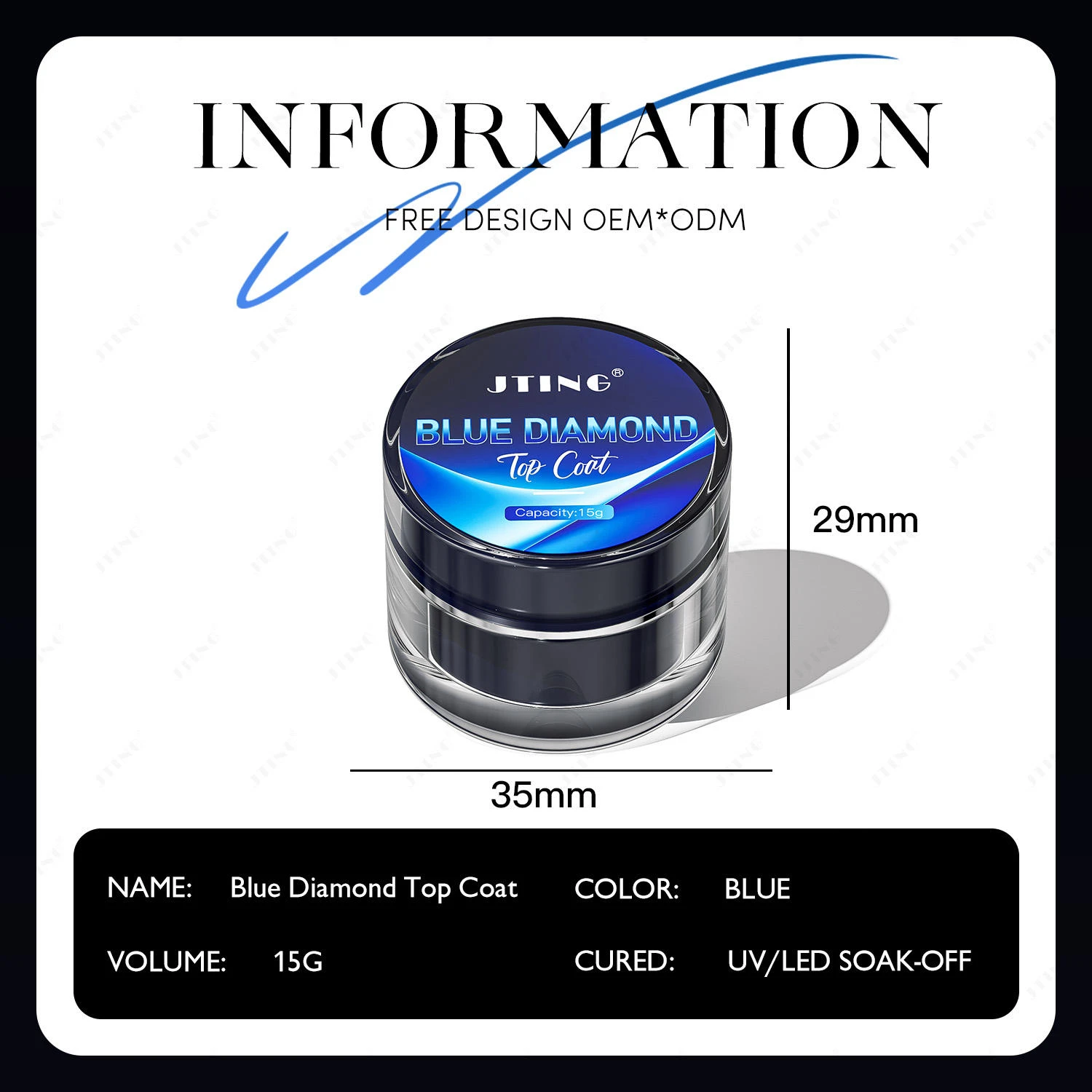 JTING 1 قطعة 15 مللي تأثير فريد غير أصفر أزرق الماس معطف فوقي هلام طلاء الأظافر هيما الحرة الماس معطف فوقي هلام البولندية #1