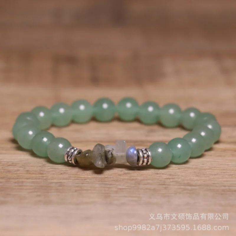 New Natural Gemstone Bracelet Green Aventurine Smoke Crystal Bead Bracelets  Women's Fashion Jewelry Gift