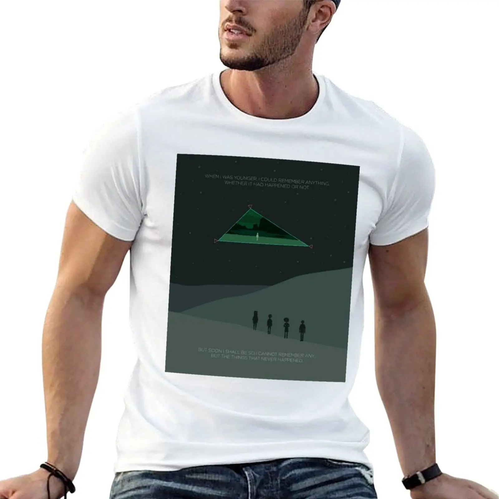 Camiseta Oxenfree con cita minimalista, camisetas informales para hombre, camisetas de algodón suave, camisetas de alta calidad