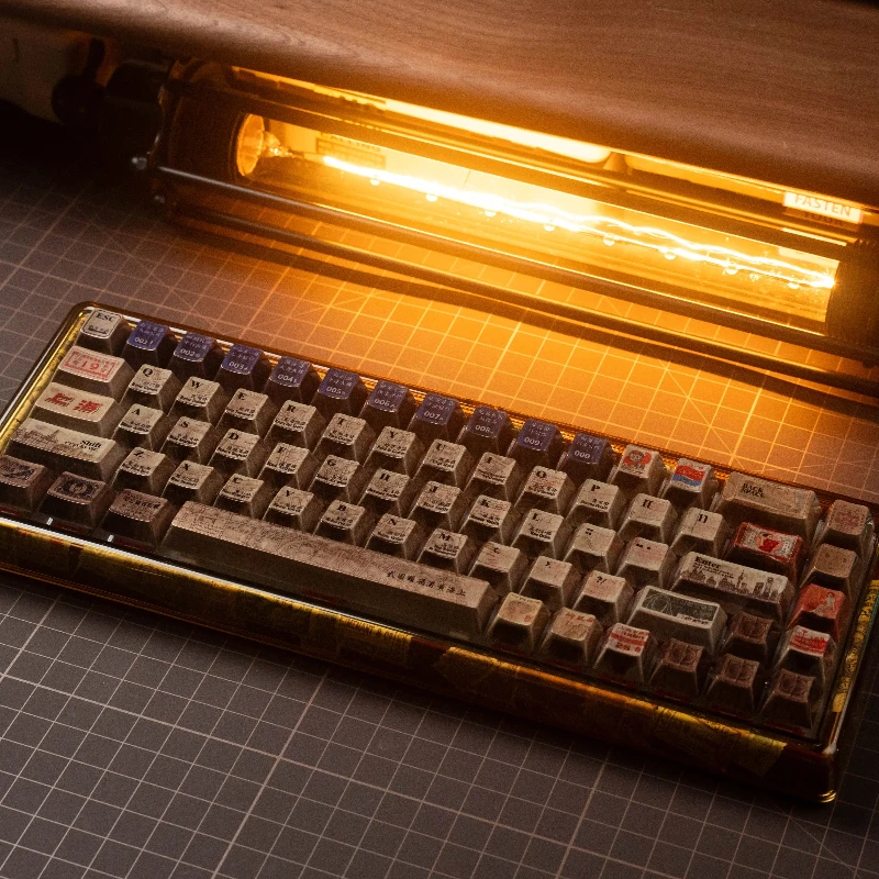Oude Shanghai Keycap Set PBT Cherry Profile Aangepaste 145-toetsen Metalen textuur Chinese stijl punt Keycaps voor mechanisch toetsenbord
