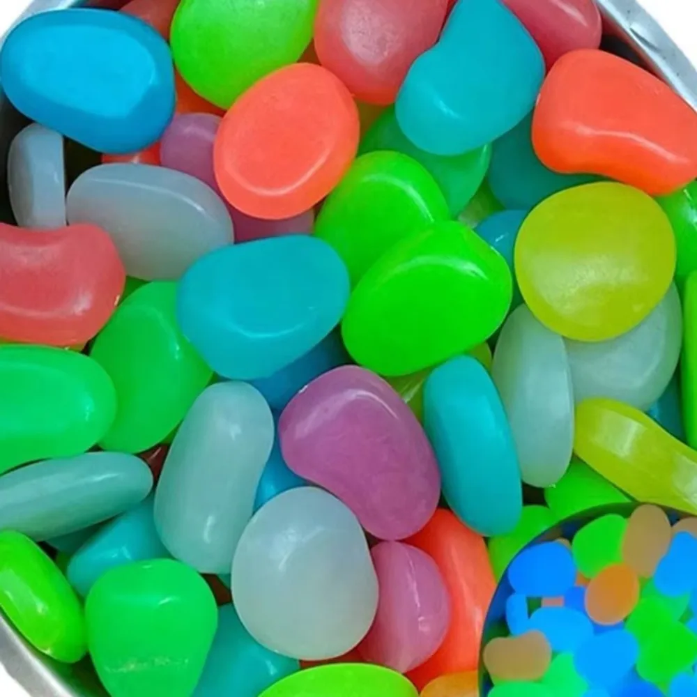 10pcs Decoration 4.5cm Luminous Pebbles Garden Decoration Glow in Dark Luminous Stone Big DIY Garden Big Stone Fish Tank