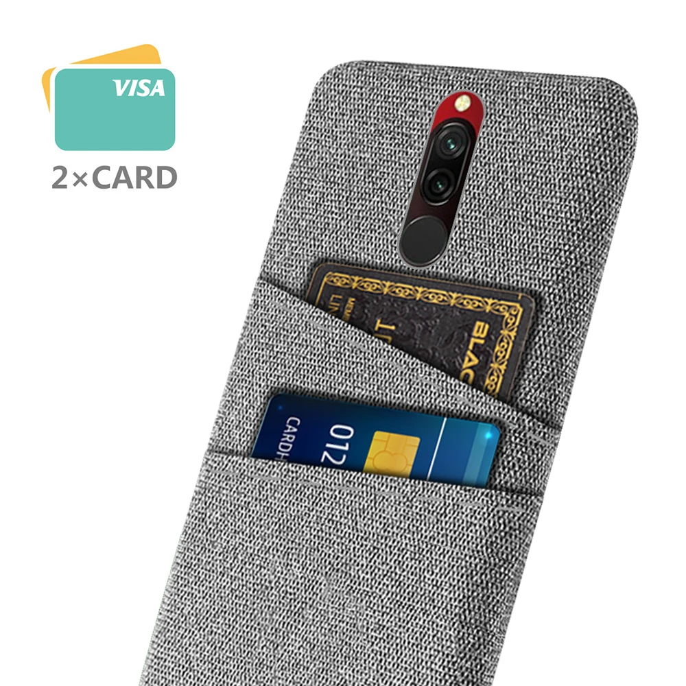 Card Case Redmi 8 Case Xiaomi Redmi 8A Case Luxury Fabric Dual Card Cover On For Xiomi Xiaomi Redmi 8A Note 8 Pro A Redmi8 Coque