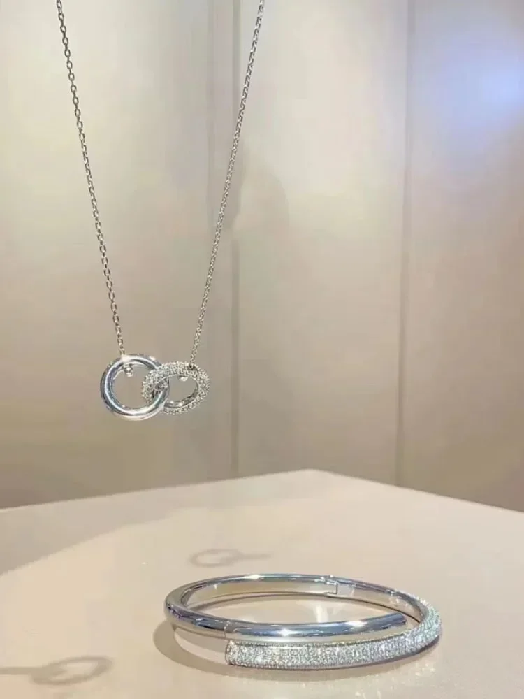 2025 Nieuwe Originele Gouden Hoge Sieraden Set Mode voor Vrouwen Waterdruppel Ketting Ring Oorbellen Armband Romantisch Cadeau - afbeelding 2