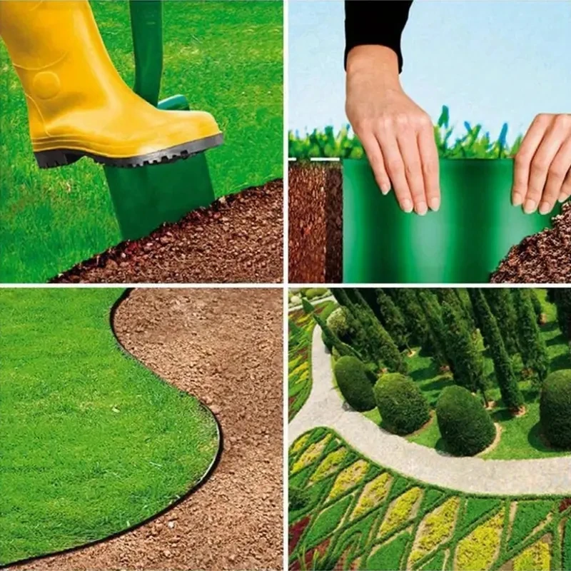 سياج حديقة بلاستيكي مزخرف ، حاجز سياج مرن لحديقة العشب والحصى والمناظر الطبيعية الخارجية #6