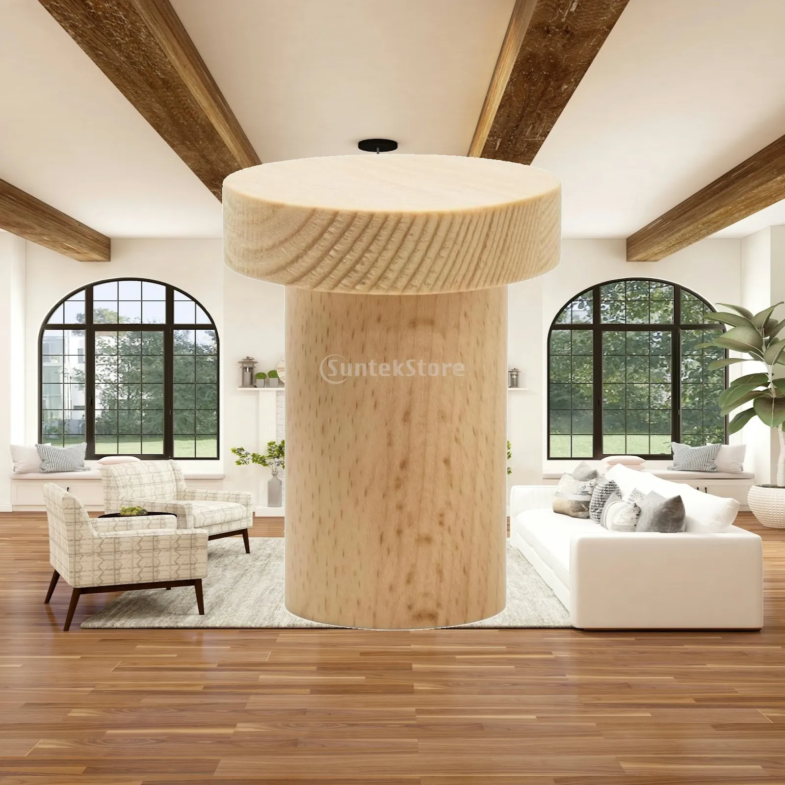 Round Wood Craft Stand for Painting Support with Natural Grain Finish for Model Art