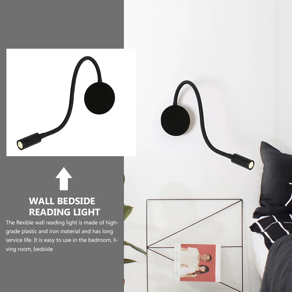 

Wall Bedside Reading Light Flexible Design Safe Materials Not Easy to Deform Or Break for Studying Wall Mount Reading Light